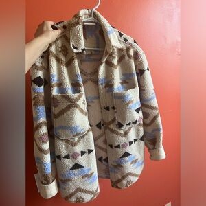 Shirt jacket with buttons, teddy jacket